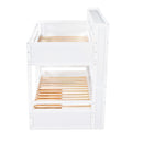 Twin Size Bunk Bed With Built-In Shelves Beside Both Upper And Down Bed And Storage Drawer by HouseOfZazla