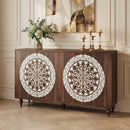 60" Vintage Mandala Carved Sideboard