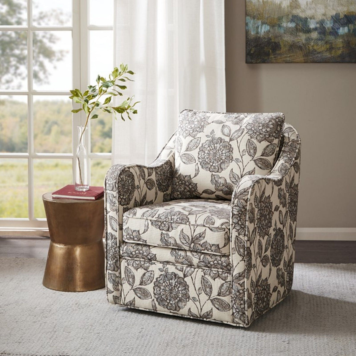 Wide Seat Arm Chair With 360 Degree Rotation, photo 8 of 18