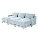Stylish Sofa With Ottoman And Lumbar Pillows, Ergonomic Design by HouseOfZazla