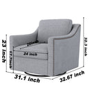 360 Degree Swivel Armchair, Skin Friendly Fabric, Ergonomic Design, Brass Nail Decorative Armchair by HouseOfZazla