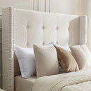 Peyton - Upholstered Bed With 54" High Headboard, Traditional Hand Buttoned Tufting by Unique Piece Furniture