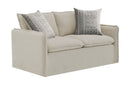 Upendo - Pattern Linen Sofa With 2 Toss Pillows - Beige