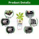 Pack of 2 Brown 22-Inch Faux Rattan Square Planters with Automatic Watering System