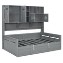 Daybed With All-In-One Cabinet And Shelf