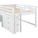 Modern Low Loft Bed With Slide, 3 Storage Drawers, And 2 Doors by Unique Piece Furniture