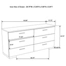 August - 6 Piece Queen Panel Bedroom Set With LED Lighting - White by HouseOfZazla