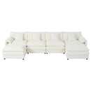 Modern Comfy Deep Seat Modular Sectional Sofa Cloud Couch With Ottoman by Unique Piece Furniture