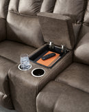 Lowilla - Double Reclining Loveseat With Console - Driftwood by Unique Piece Furniture