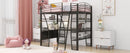 Loft Bed With 4 Layers Of Shelves And L-Shaped Desk, Stylish Metal Frame Bed With A Set Of Sockets, USB Ports And And Wireless Charging by HouseOfZazla