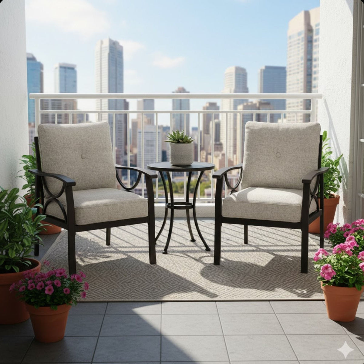 All-Weather Armchairs With Cushions, Modern Sculptural Design (Set of 2), photo 10 of 22