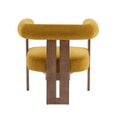 Modern Upholstered Round Arm Accent Chair With Upholstery