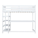 Loft Bed With Storage Shelves And Under Bed Desk by Unique Piece Furniture