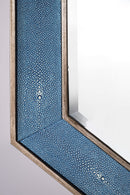 James Martin Tangent 30" Mirror, Silver with Delft Blue