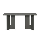 Dining Table Set With 6 Upholstered Chairs, Rectangular Table With Cutout Legs by HouseOfZazla