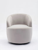 Swivel Accent Armchair Barrel Chair With Powder Coating Metal Ring by HouseOfZazla