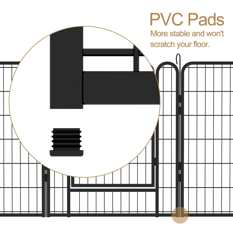 6 Panels Heavy-Duty Metal Playpen with Door, 31.7' H Dog Fence Pet Exercise Pen for Outdoor, Indoor
