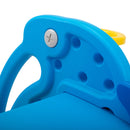 3 in 1 Kids Climber and Slide, Toddler Play Set with Basketball Hoop and Ball, Indoor Outdoor Freestanding Slide for Preschool Boys Girls, Blue Dolphin