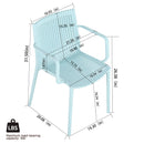 4 Piece Stackable Single Chairs With Vertical Stripe Design For All Weather by HouseOfZazla