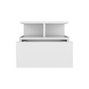 Floating Nightstand Wall Mounted With Single Drawer And 2 Tier Shelf - White by HouseOfZazla