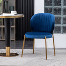 Amoa - Contemporary Velvet Upholstery Dining Chair - Blue by HouseOfZazla