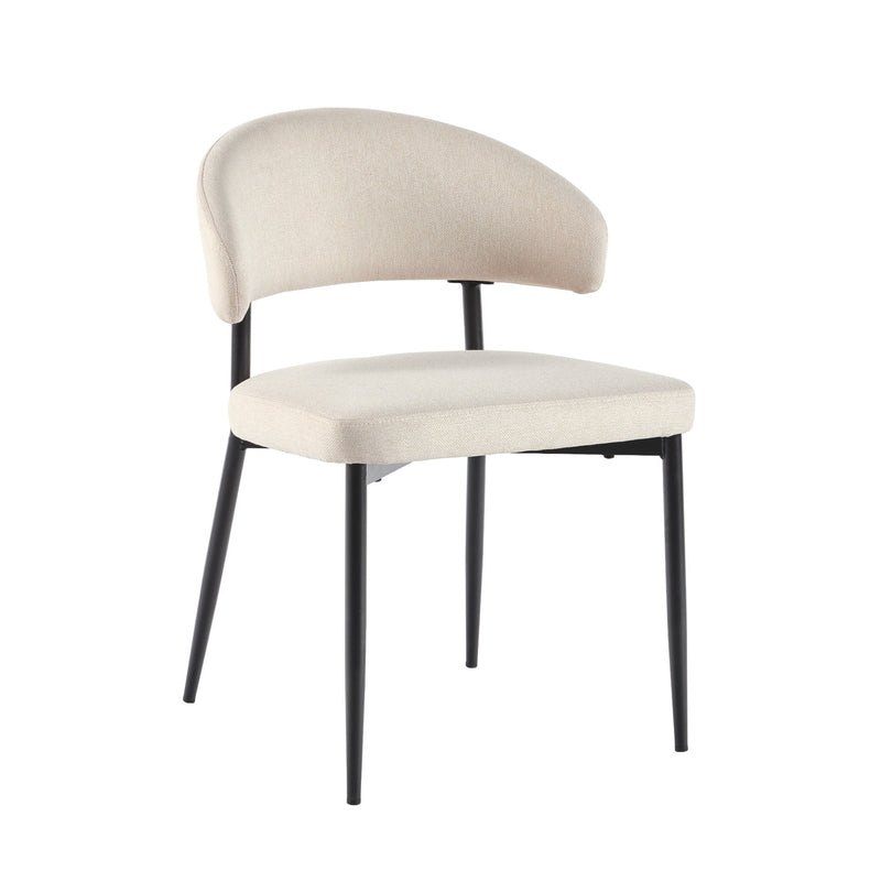 Alexis Modern Upholstered Curved Dining Chair, set of 2