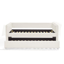 Daybed with Trundle Upholstered Tufted Sofa Bed, Twin Size, Boucle Fabric, Beige (83'x43'x29.5')