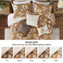 7-Piece Queen Vin Floral Comforter Set, Terracotta