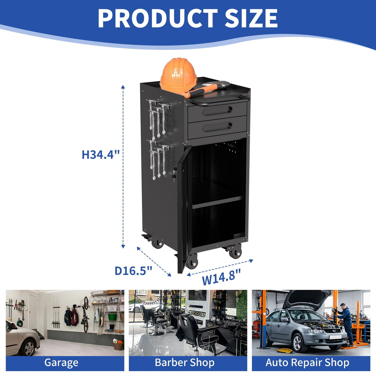Rolling Tool Cabinet Heavy Duty Garage Storage With Lockable Doors, photo 6 of 16