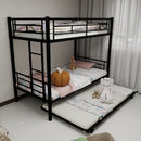 Metal Bunk Bed For Kids, Convertible Bedframe With Ladders & Guardrail by HouseOfZazla