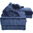 Modern Corduroy Blue Corner sofa Sleeper Sofa Couch With Comfy Deep Seat& 6 Pillows