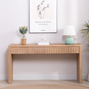 Modern Console Table with 4 Drawers – 59.2" Entryway Table in Natural Wood Finish