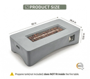 56' Propane Fire Pit Table - Rectangular Outdoor Gas Fire Pit