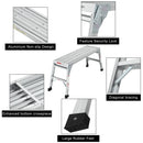 Work Platform Aluminum Portable Bench Folding Ladder Ansi Capacity 225 Lbs 40" - Gray by HouseOfZazla
