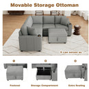 Sectional Sofa Convertible Pull-Out Sofa Bed With A Movable Storage Ottoman For Living Room by Unique Piece Furniture
