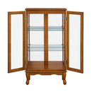 Curio Cabinet Lighted Curio Diapaly Cabinet With Adjustable Shelves And Mirrored Back Panel, Tempered Glass Doors (3 Tier), (E26 Light Bulb Not Included) by HouseOfZazla