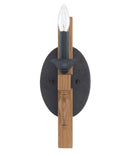 Glenwood 5"W 1-Light Aged Bronze and Distressed Oak Finish Wall Sconce Light Fixture