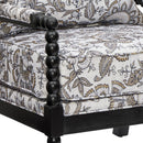 Belvoir Upholstered Spool Accent Chair with Turned Wood Frame, Floral