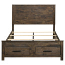 Queen Storage Bed With Platform Design And Drawer Storage - Brown