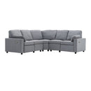 Power Recliner Sectional Sofa Home Theater Reclining Sofa With Two USB Ports, Two Storage Drawers For Living Room by HouseOfZazla