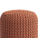 Wynne - Round Knitted Outdoor / Indoor Pouf - Orange by HouseOfZazla