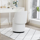 Barrel Chair With Built In Storage, 360° Swivel - Beige by HouseOfZazla