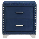 Melody Upholstered 2-drawer Nightstand Pacific Blue
