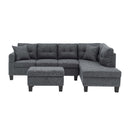 Camden - Power Sectional Sofa With Storage Ottoman And Built In Charging Ports - Gray by HouseOfZazla
