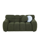 64.96 length, 35.83" deepth, human body structure for USA people, marshmallow sofa,boucle sofa, 2 seater, olive green BOUCLE