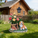 Sitting Dog Solar Lantern Planter Statue by HouseOfZazla