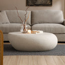 43.31'' Fiberglass Elliptical Coffee Table for Living Room