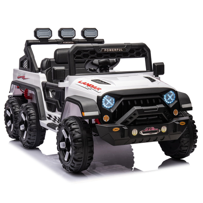 24V Ride On Large PickUp Truck car for Kids,ride On 4WD Toys with Remote Control,Parents Can Assist in Driving,Bluetooth music version,Pickup truck design with spacious storage in the rear.