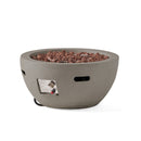 27' Bowl Shaped MGO 40,000 BTU Propane Fire Pit, Light Grey (Tank Cover not Included)