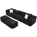Modular Sectional Sofa, Boneless Couch With 2 Movable Ottomans by HouseOfZazla